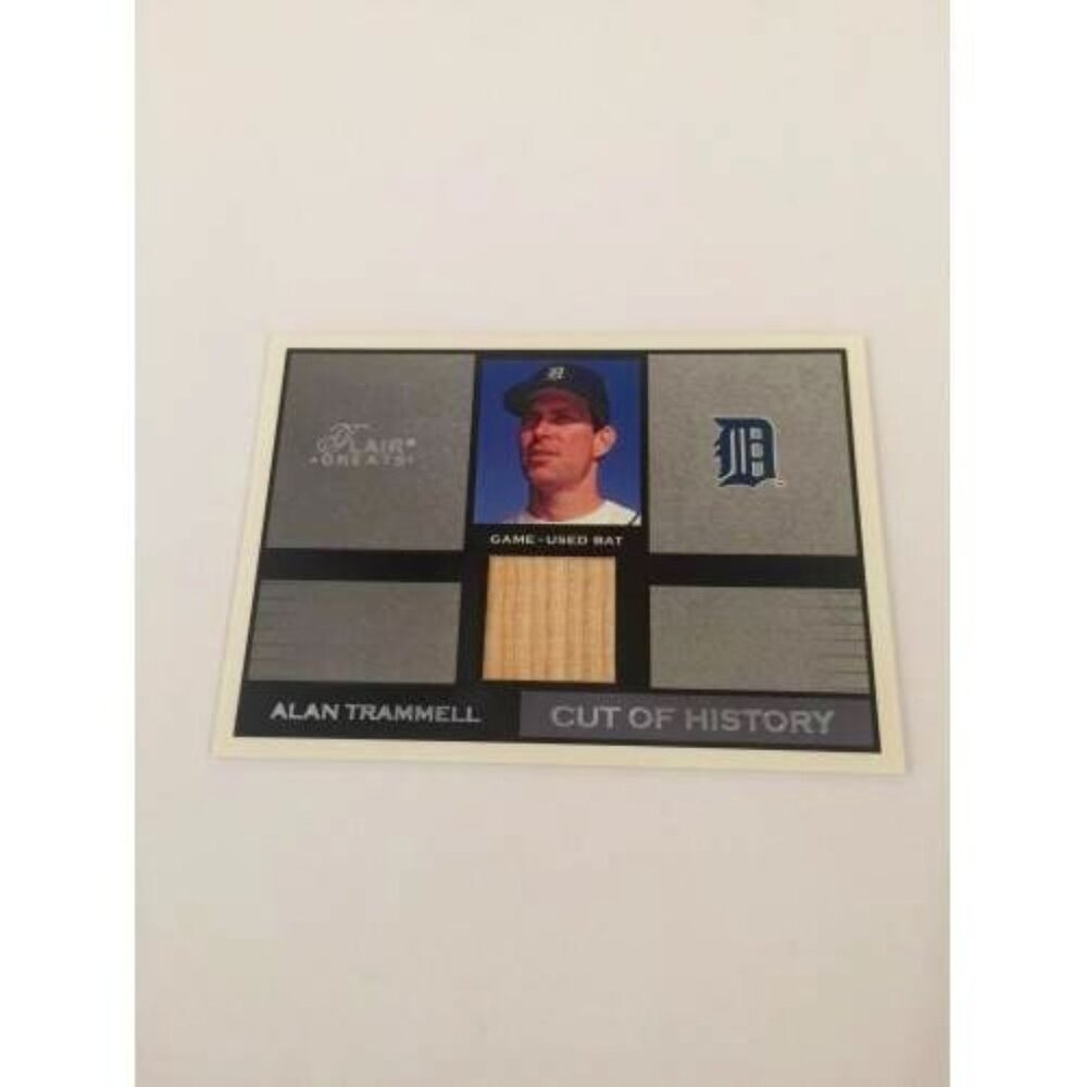 2003 Flair Greats Cut of History Memorabilia Alan Trammell Tigers #ALTR (042)